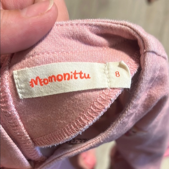 Dusty Rose Ruffle Sweatshirt with Ribbed Cuffs - Picture 2 of 2